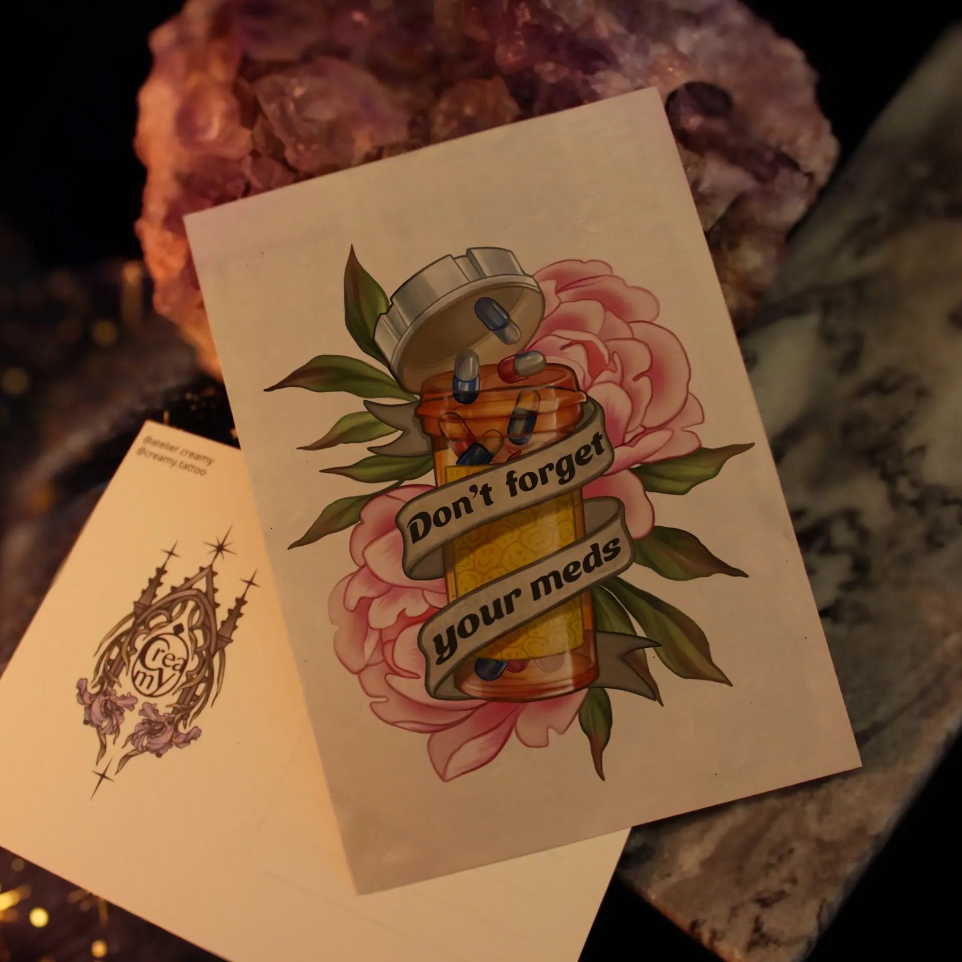 "don't forget to take your meds" - carte